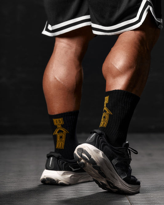Socks Black / Gold Vertical Back