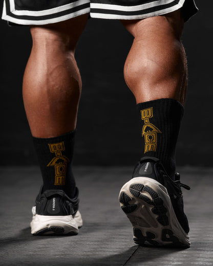 Socks Black / Gold Vertical Back