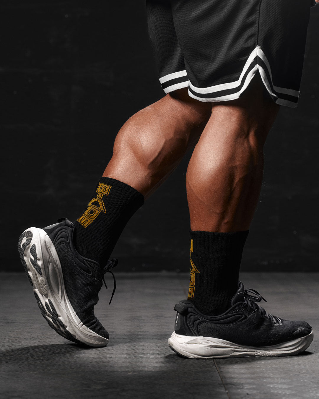 Socks Black / Gold Vertical Back
