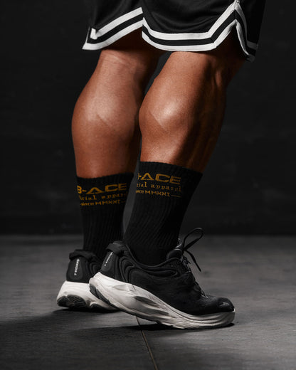 Socks Black / Gold Horizontal Back