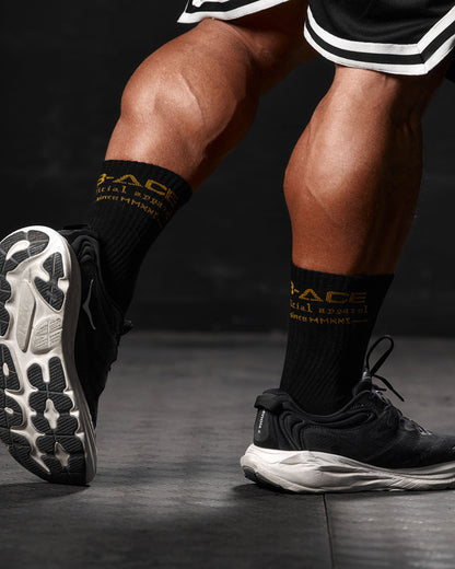 Socks Black / Gold Horizontal Back